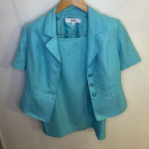 Le Suit Aqua Blazer and Dress Set